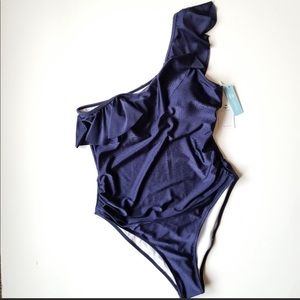 Cupshe navy ruffle swimsuit